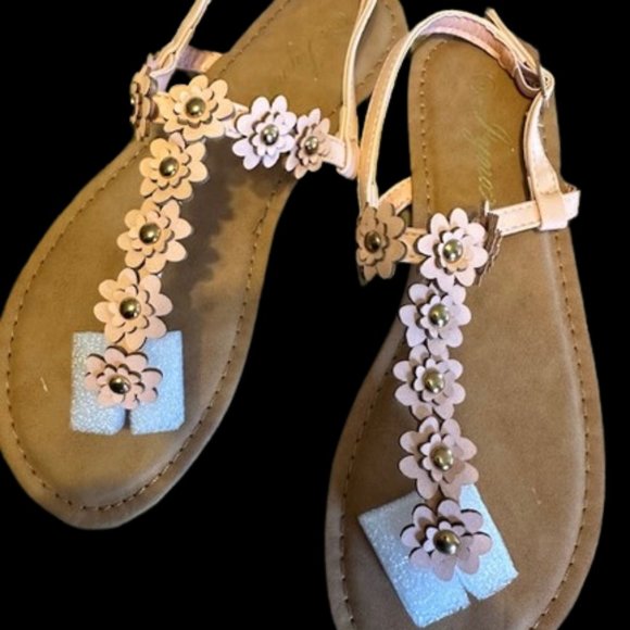 Shoes - Dusty Pink Faux Leather Sandals